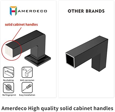 Amerdeco 6 pacote armário de ouro escovado puxa Centros de Hole de 8,8 polegadas Centros de cozinha Gongeles de hardware do armário