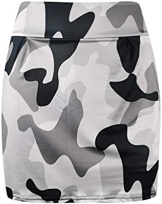 2 em 1 camuflagem Raindo saias de tênis com shorts para mulheres Saias de golfe esvoaçante