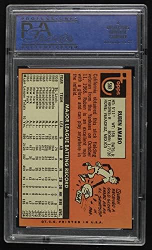 1969 Topps 598 Ruben Amaro Los Angeles Angels PSA PSA 8,00 Anjos