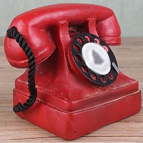Decoração de telefone fixo rotativo antigo, telefones decorativos vintage, telefone antigo, criativo, resina decorativa