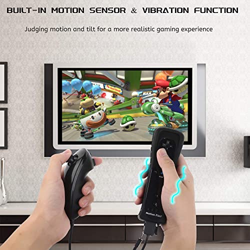 Wii Nunchuck Remote Controller 2 Pack com movimento mais compatível com Wii & Wii U Console | Wii Remote Controller com função de choque