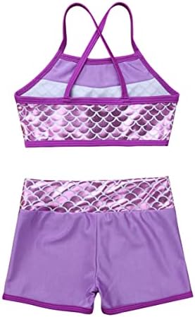 MUITAS CRIANÇAS DE CRIANÇAS MENINAS 2 PEDIMENTOS DIPADOR DE DANÇA DE DANÇA DE CRUPT TOPS E SHORTS Set Gymnastics Suit de