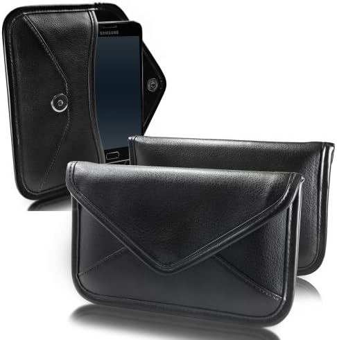 Caixa de ondas de caixa compatível com Samsung Galaxy J7 Crown - Bolsa de mensageiro de couro de elite, design de envelope