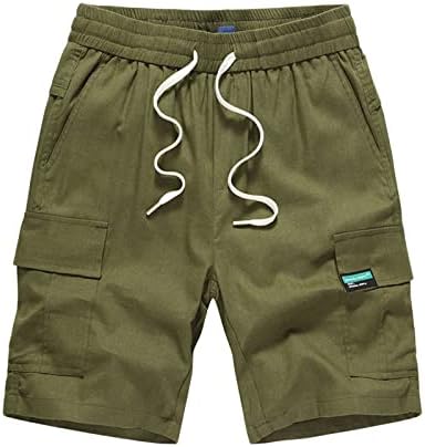 Ymosrh masculino de carga masculina shorts multi -shorts de verão linho de algodão solto calças casuais capris shorts homens