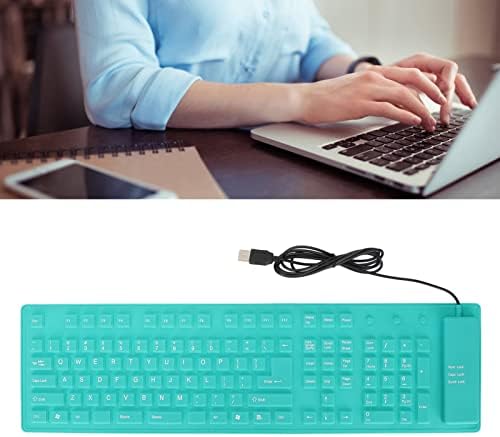 Teclado de silicone dobrável Yoidesu, teclado de roll à prova d'água 108 teclas, teclado de silicone com fio USB, teclado