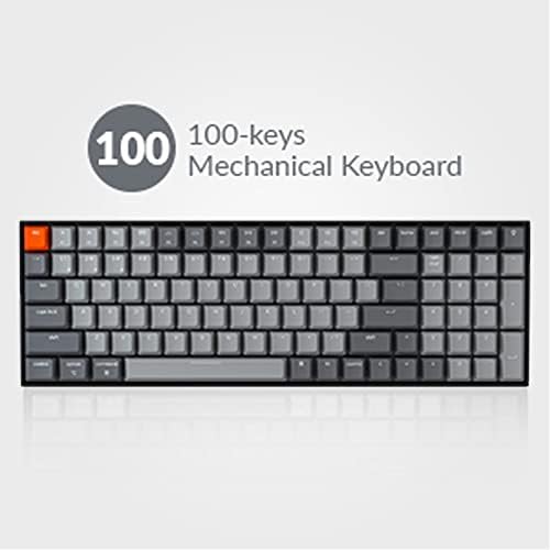 KeyChron K4 96% Layout Teclado mecânico sem fio Bluetooth, 100 teclas/USB C/White LED LIGLIT/GATERON G PRO BROWN SWITCH/ROLOVER