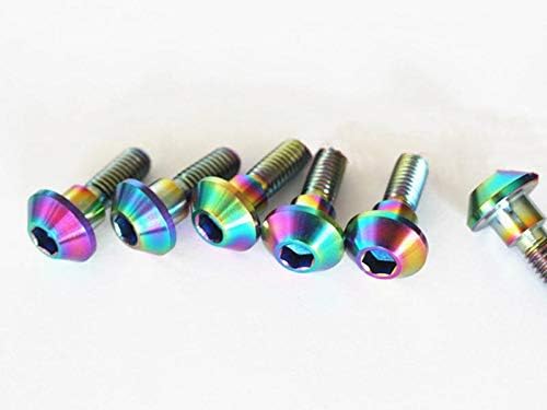 Parafuso 4 PCs M6x20mm Ti/Golden/Rainbow Gr5 parafusos de titânio para freio a disco de motocicleta -