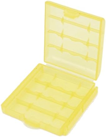 Aexit 6pcs Carregador de plástico e conversores Caixa de armazenamento portátil Caixa de armazenamento Amarelo para carregadores