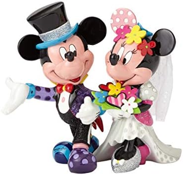 Disney por Britto Mickey Mouse e Minnie Mouse Wedding Stone Resin Fatuine