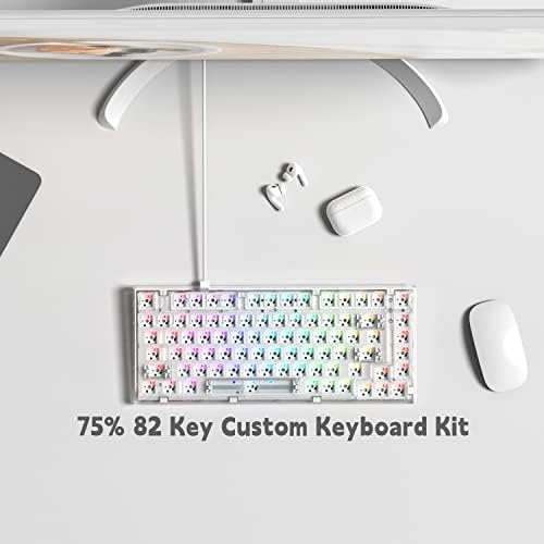 Womier S-K75 Kit de teclado de 75%, junta de gaxeta de gaxeta de gaxeta montada no teclado RGB PCB PCB Kit de placa de montagem Silicone