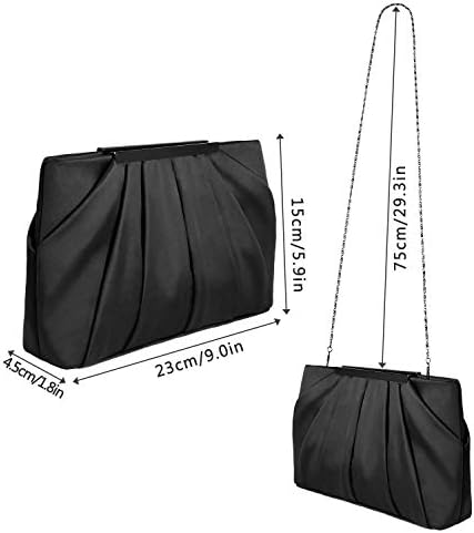 Bolsa de bolsa de bolsa de cetim de cetim plissada feminina