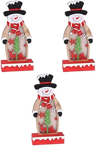 JoJofuny Table Tabletop Decorations Supplies Snowman Light-Up Led Decors Decor Decoração da mesa de Natal Caso de café Bateria