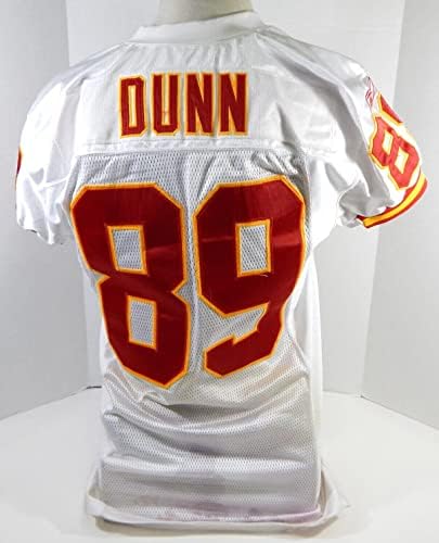 2002 Chefes de Kansas City Jason Dunn #89 Jogo emitido White Jersey 48 DP32147 - Jerseys de Jerseys usados ​​na NFL não assinada