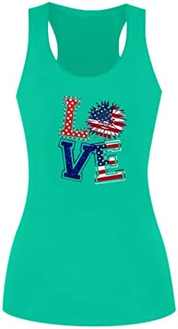 Mulheres 4 de julho Tampo tampo American Flag Patriótico camiseta novidade Tees gráficos de verão Camo Racerback Vest