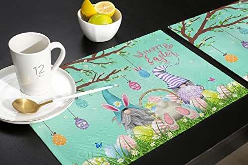 Fantasia Staring Day de Páscoa Placemats Conjunto de 4 - Ovos de Páscoa da primavera Coloque tapetes para mesa de jantar,