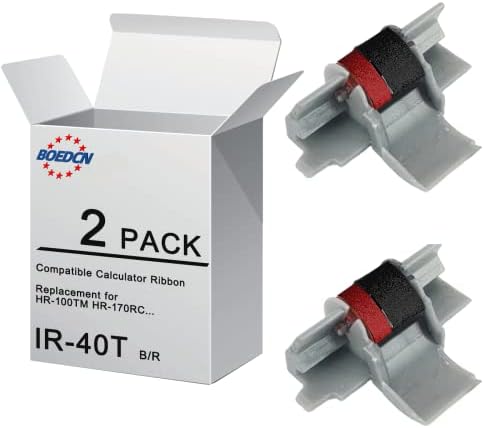 Pacote de fita de fita compatível com 6 pacote para Casio HR-100TM HR-170RC IR-40T Roller de tinta da calculadora compatível
