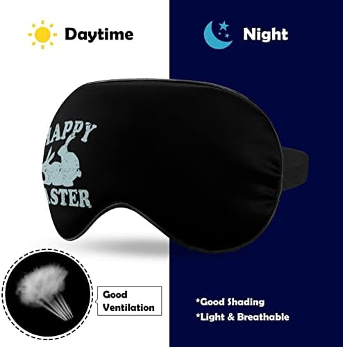 Feliz coelhos da Páscoa dormindo cegos máscara de olho fofo capa noturna engraçada com alça ajustável para mulheres homens