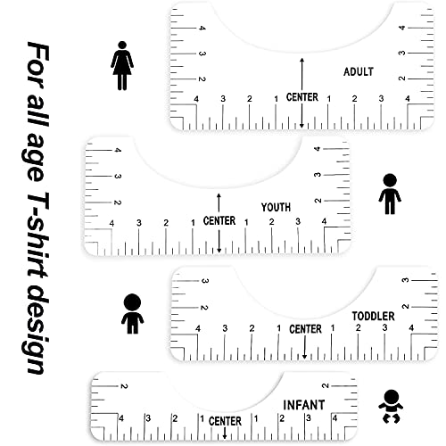 Réguas de Alinhamento de T-shirt Sworae, 9 Pacote de ferramentas de régua de alinhamento de camiseta para centralizar
