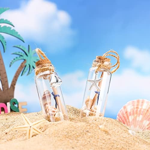 Qunclay 6 pcs ornamentos de praia de garrafa de vidro de vidro