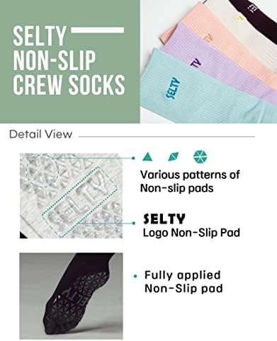 Selty Non Slip Slip Socks for Women - Pilates, ioga, meias de barra com garras