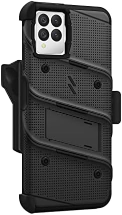 Pacote de parafuso Zizo para T -Mobile Revvl 6 Pro 5g Case com protetor de tela Kickstand Holster cordão - preto