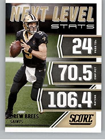 2021 Pontuação do próximo nível estatísticas #7 Drew Brees New Orleans Saints NFL Football Trading Card