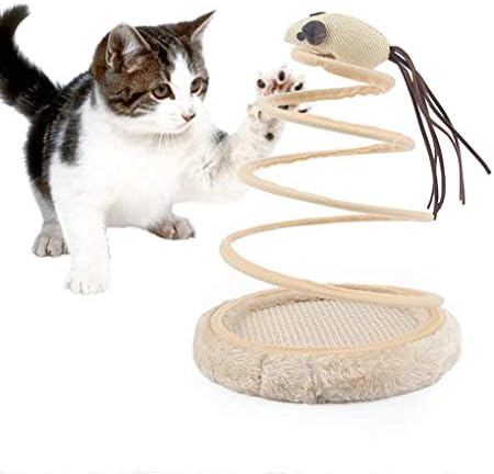 Spring Spiral Cat Toy Pet Spring Sucker Plate Toy com mouse ou peixe