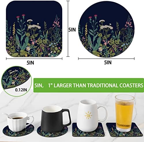 Coasters para bebidas, adequadas para montanhas -russas para mesa de café, 2 formas um total de 4 peças de embalagem, o tamanho 5in