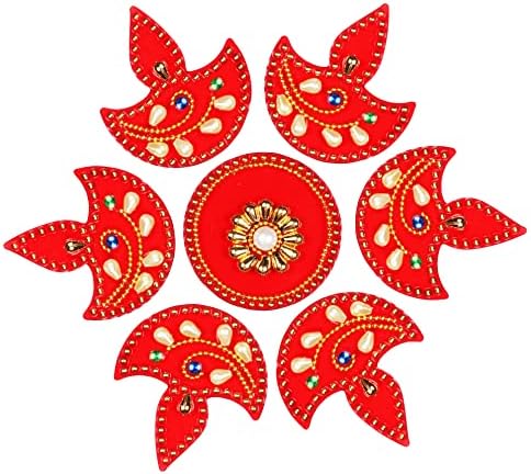 Decora Red Décora acrílica Diwali Diya Rangoli | Presente para os adesivos de piso Diwali Diwali