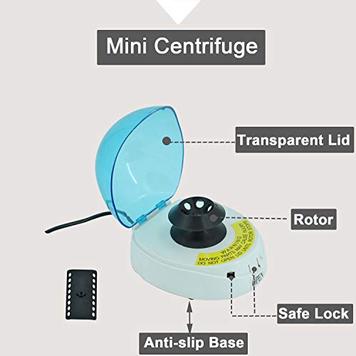 Mini Máquina de Centrífugas de Laboratório, Mini Mini Laboratório de Centrífuga de Desktop portátil, 2 rotores para tubos de 2ml/1,5