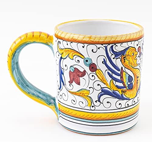 ISSOTARTE.COM - RAFFAELLESCO DE MUG CERAMICA italiana - canecas de café de cerâmica feitas à mão, cerâmica italiana de Deruta,