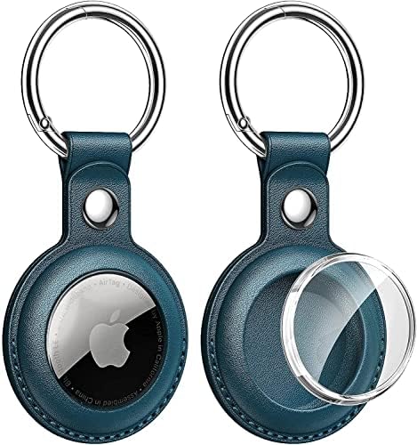 [Pacote de 4] Case e chaveiro anti-Apple Air Tag de Apple Tag, feito de couro PU. Anti-arranhão, peso leve e resistente