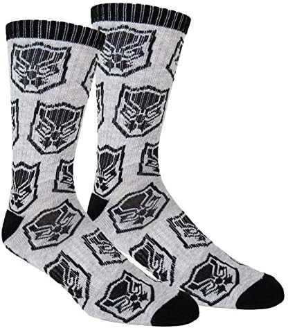 Marvel Mens Black Panther Socks Athletic 2 Pacote de 2 pares