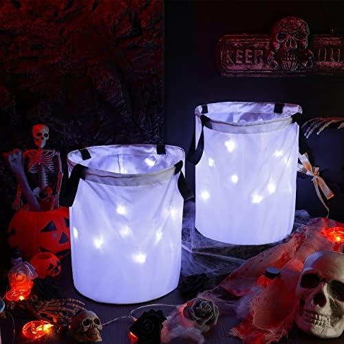 Shappy 2 peças LED Light Halloween Sacos de doces iluminados Sacos de festa de Halloween Sacos de festas multiuso Balloween Balloween