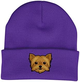 Roupas arrumadas Bang Yorkshire Terrier Beanie Knit Chapéu - Amantes de cães Presentes para mulheres - Chapéus de inverno para mulheres