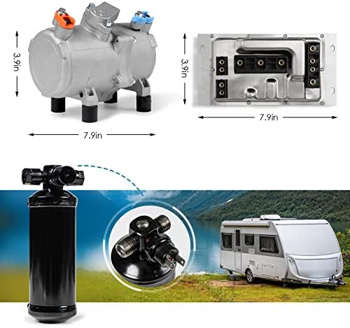 Compressor elétrico de ar condicionado de ar condicionado de automóvel nekpokka 12v, aplicável à reabastecimento do sistema de ar condicionado