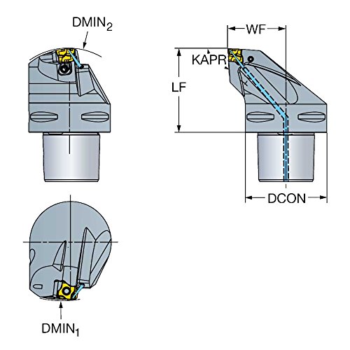 SANDVIK COROMANT C6-3-80-LL45065-10C AÇO COROTURN 300 Unidade de corte para giro, corte à mão esquerda com refrigerante, -4,7