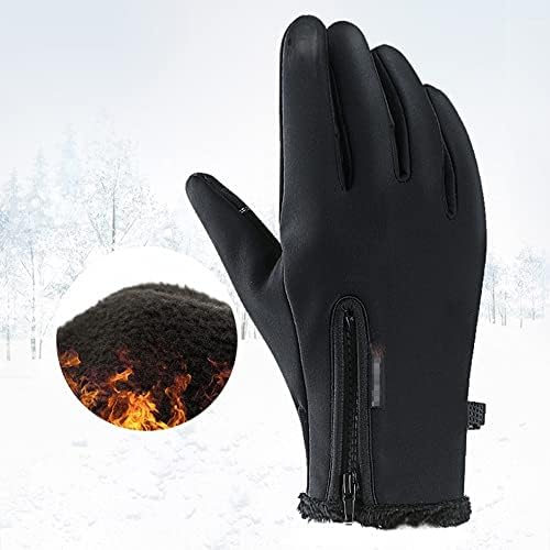 N/A Luvas de inverno Creca de toque masculina não deslize o vento de ciclismo quente Luvas frias Moda Zipper Luvas esportivas