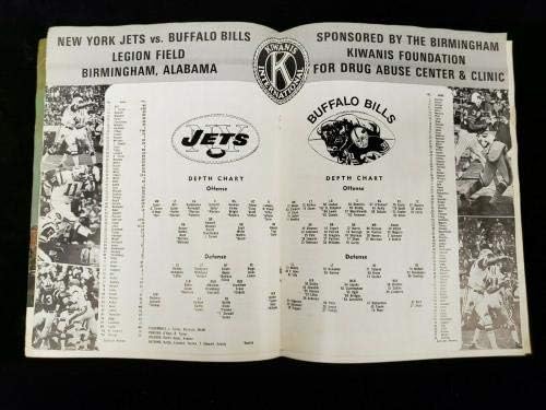 1970 New York Jets vs Buffalo Bills Programa de futebol AFL de pré -temporada @ Alabama VG - NFL Programas
