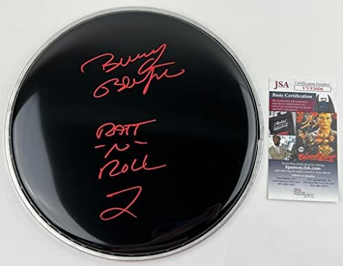 Bobby Blotzer assinou o tambor de 10 Cabeça de tambor Ratt assinado baterista de banda redonda e redonda autenticação JSA