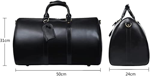 Bag de Duffle de Leatherio para homens para homens genuínos de couro durante a noite para o dia a noite para bagagem vintage Carry On Airplane Grande Retro Unisex