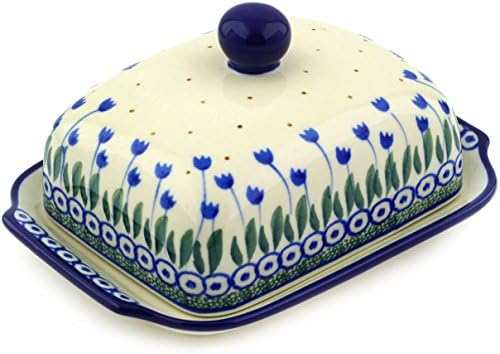 Prato de manteiga de cerâmica polonês de 6 polegadas feita por Ceramika Artystyczna + Certificado de Autenticidade