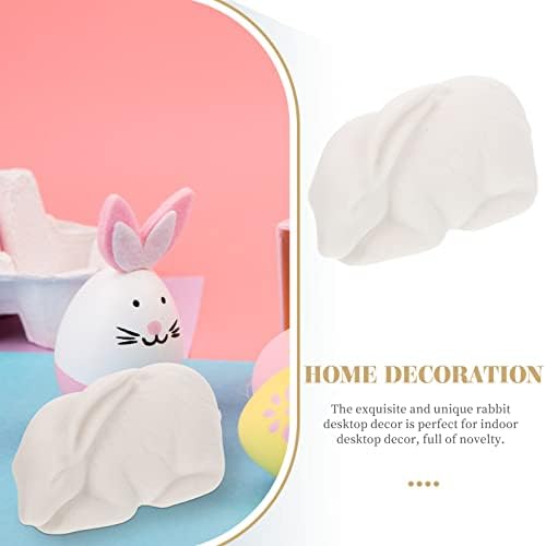 Aboofan 6pcs Ano do mascote de coelho Cerâmica coelho miniature Bunny estatueta 2023 Zodiac Rabbit Decoração Ornamento