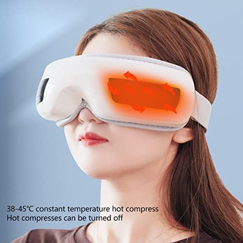 Massageador de olho aquecido de Ymiko, 5 modos Massageiro de olho aquecido compressa quente compressa USB Música recarregável e calmante
