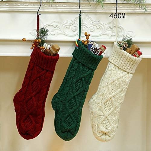 Chdhaltd 1pc 18 polegadas meias de Natal penduradas nas meias de árvore de Natal para sacos de doces de ano novo