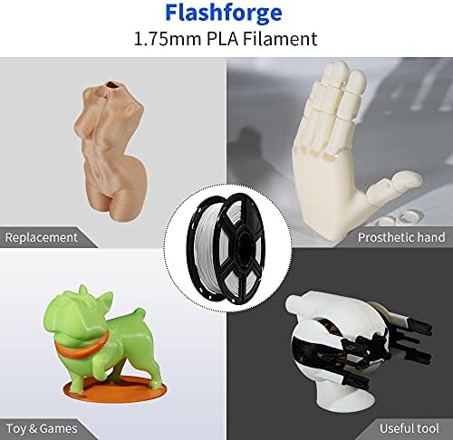 Flashforge PLA filamento 1,75 mm, filamentos de impressora 3D 0,5 kg precisão dimensional de spool +/- 0,02mm para aventureiro 3 séries