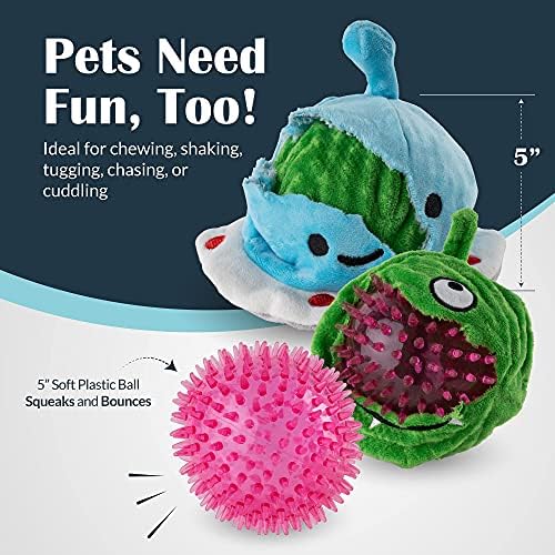 Pets Flourish 2 em 1 Toy de mastigação de cães com borracha sem tóxico BPA e tecido de tecido macio duplo costure