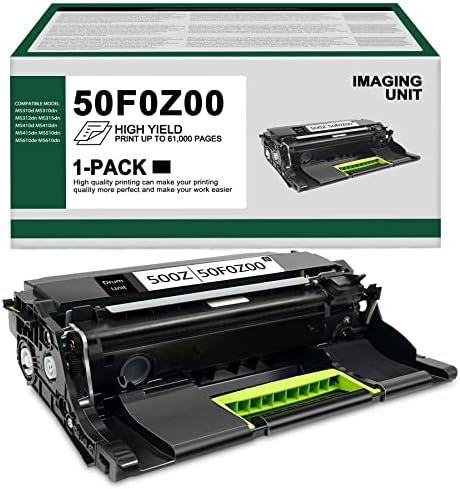 500Z Black Drum Unit 50F0Z00: Substituição compatível com HIYO para Lexmark 500Z 500ZG 50F0Z00 50F0Z0G MS310D MS410D MS410DN MS510DN