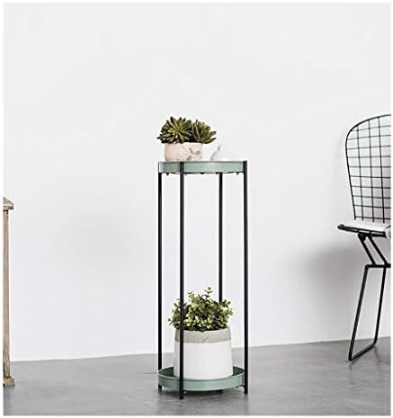 Mkkm Plant Stand 2-camada minimalista Decoração da prateleira de flor de ferro para sala de estar quarto interno de várias