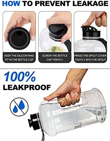 Vennerli Water Bottle com alça portátil Garrafas de água plásticas grandes para adultos BPA sem meio galão de água reutilizável